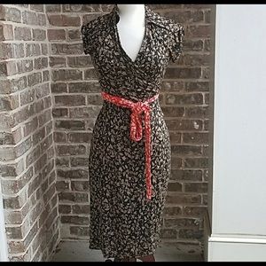 Beautiful DVF silk wrap dress in rare print